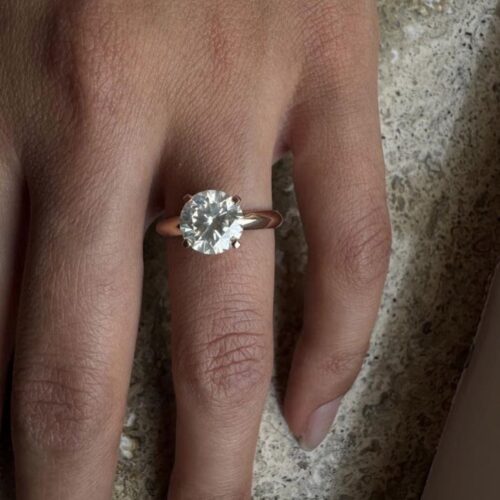 14k Rose Gouden ring met 2,54ct natuurlijke diamanten edelsteen. Unieke ring voor de momenten die tellen