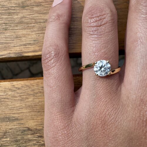 Verlovingsring geel goud 14k, 1,07ct natuurlijke diamanten ring