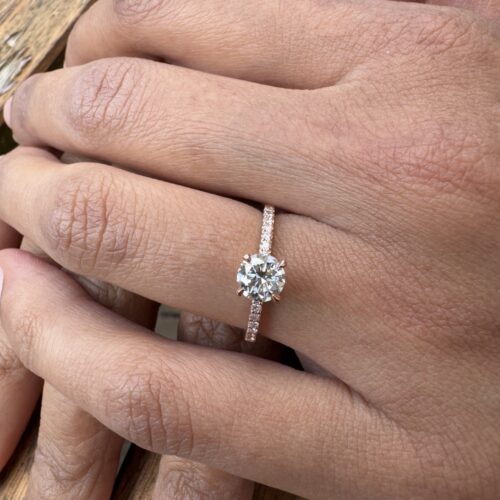 Verlovingsring geelgoud 14k, 0,86ct natuurlijke diamanten verlovingsring