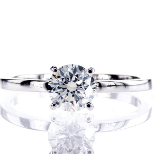 Verlovingsring 14K witgoud met natuurlijke diamant 1ct
